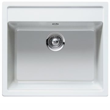 Intra Juvel Granite Nemo N100 small køkkenvask i alpina hvid med strainer